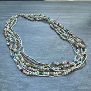 Vintage Multi-strand Pearl and Bead Necklace